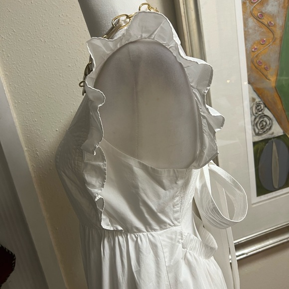 AQUA WHITE DRESS SIZE M 100% cotton. - Picture 13 of 16